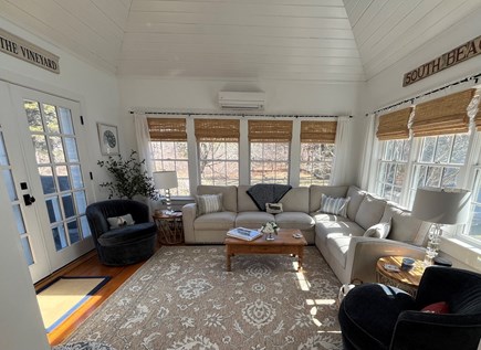 Edgartown Martha's Vineyard vacation rental - Bright sunroom with cathedral ceilings  and TV opening onto deck