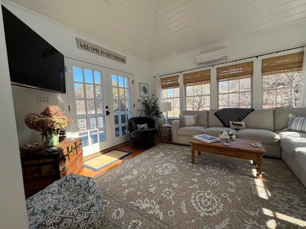Edgartown Martha's Vineyard vacation rental - Sunroom with French Doors to large deck  with outdoor shower