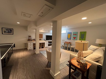 Edgartown Martha's Vineyard vacation rental - Lower level showing work station and TV