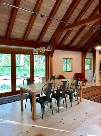 Chilmark Martha's Vineyard vacation rental - Indoor and outdoor dining separated by sliding glass doors.