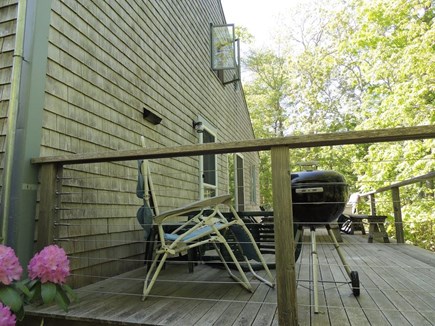 West Tisbury Martha's Vineyard vacation rental - View of the deck overlooking Ice House Pond