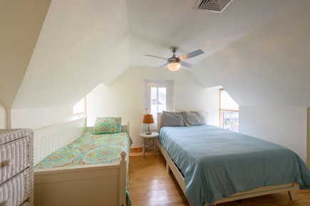 Oak Bluffs Martha's Vineyard vacation rental - Bedroom Two, 1 Single Bed, 1 Queen Bed, Wall Flatscreen TV