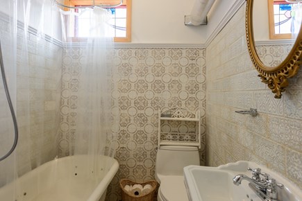 Oak Bluffs Martha's Vineyard vacation rental - Antique Claw Tub and Shower Bathroom Second Floor