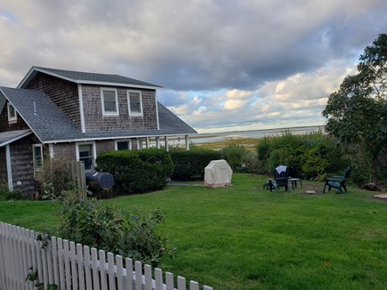 Edgartown, Sengekontacket Pond Waterfront Martha's Vineyard vacation rental - Side yard over looking Sengie Pond