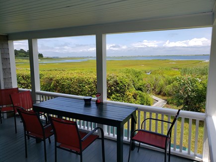 Edgartown, Sengekontacket Pond Waterfront Martha's Vineyard vacation rental - Enjoy coffee, drinks or dinner with view of salt marsh & pond