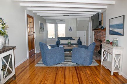 Oak Bluffs Martha's Vineyard vacation rental - Open floor plan living room with a fireplace