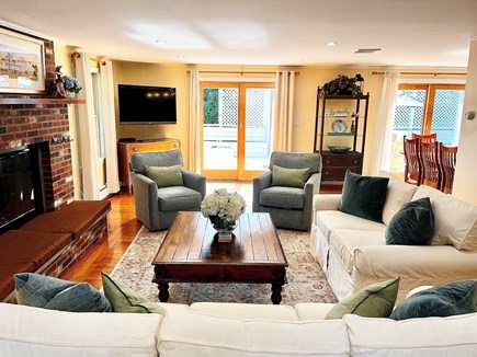 Oak Bluffs Martha's Vineyard vacation rental - Front to Back Living Room with Cozy Fireplace.