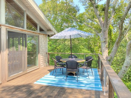 West Tisbury Martha's Vineyard vacation rental - New mahogany deck/two full sliders out to deck from living area.