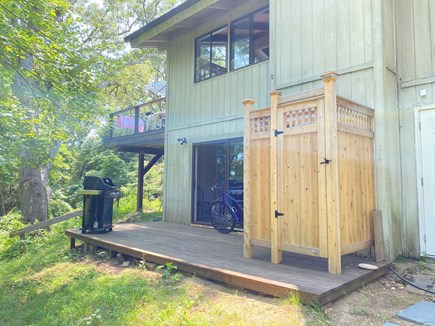 West Tisbury Martha's Vineyard vacation rental - Walkout to small deck, grill, shower, private wooded area.