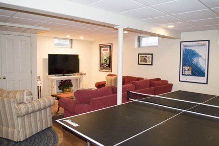 Katama-Edgartown, Katama - Edgartown Martha's Vineyard vacation rental - Basement family room - games, ping pong & tv/vcr/dvd player!