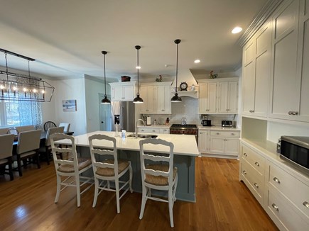 Edgartown, Nora's Meadow Martha's Vineyard vacation rental - The well-appointed kitchen is part of the open floor plan.