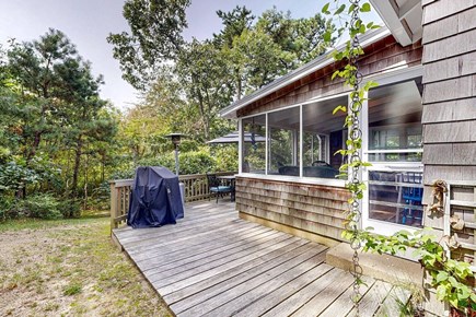 Oak Bluffs, Harthaven Martha's Vineyard vacation rental - Side deck with outdoor shower.
