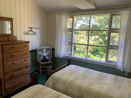 Chilmark Martha's Vineyard vacation rental - Inside of little house with twin beds and large window