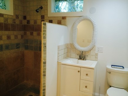 West Tisbury Martha's Vineyard vacation rental - Tiled bathroom. Walk in shower sr tall