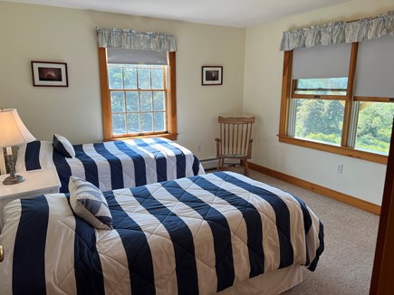 Aquinnah Martha's Vineyard vacation rental - Twin bedroom with water view and closet