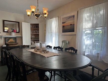 Oak Bluffs Martha's Vineyard vacation rental - Dining room table seating 8 with corner cupboard