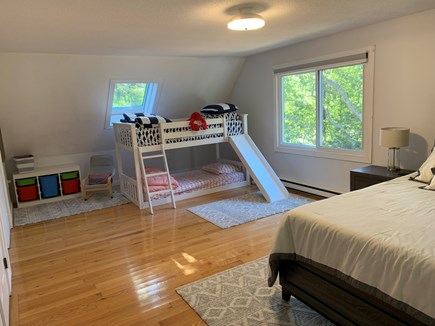 Edgartown Martha's Vineyard vacation rental - Second floor bedroom #1 twin bunk beds & kids play area
