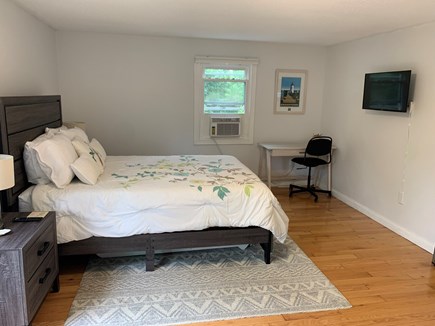 Edgartown Martha's Vineyard vacation rental - Second floor bedroom #1, queen size bed, desk, TV, AC unit