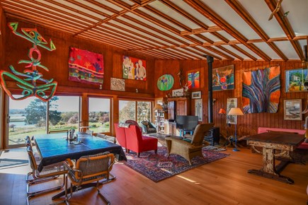 Chilmark, Menemsha Pond Martha's Vineyard vacation rental - Living Room with Water View