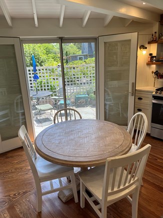 Oak Bluffs, East Chop Martha's Vineyard vacation rental - Kitchen eating, view out to patio/grill