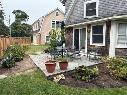 Oak Bluffs, East Chop Martha's Vineyard vacation rental - Patio, grill off kitchen (garage in background)