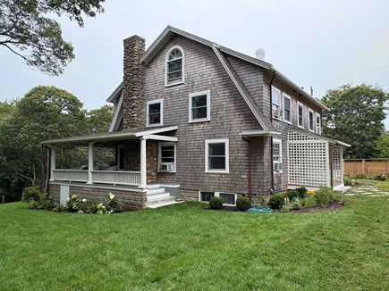 Oak Bluffs, East Chop Martha's Vineyard vacation rental - View of wraparound porch and front entry from back yard