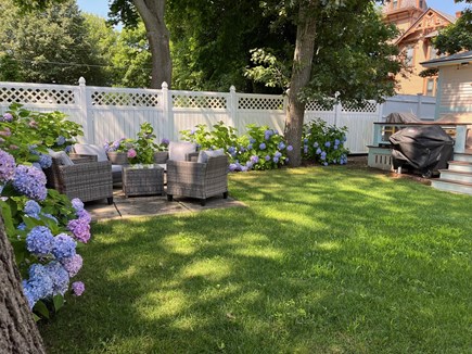 Oak Bluffs Martha's Vineyard vacation rental - Quaint patio off the back deck to enjoy your morning coffee