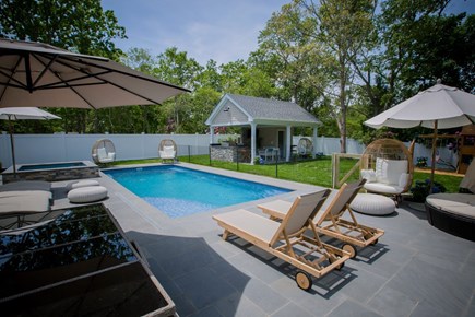 Edgartown Martha's Vineyard vacation rental - Patio, pool, hot tub and pool house.