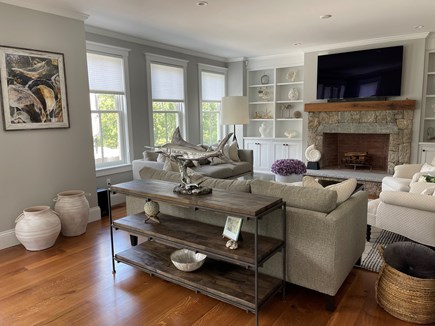 Oak Bluffs Martha's Vineyard vacation rental - Living Room with a Cozy Fireplace.