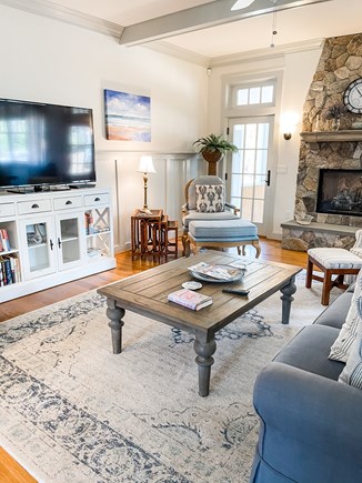 Edgartown Martha's Vineyard vacation rental - Living Room /Family Room area with Fireplace