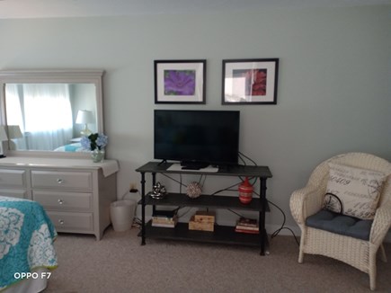 Edgartown Martha's Vineyard vacation rental - Seating area and TV in queen bedroom