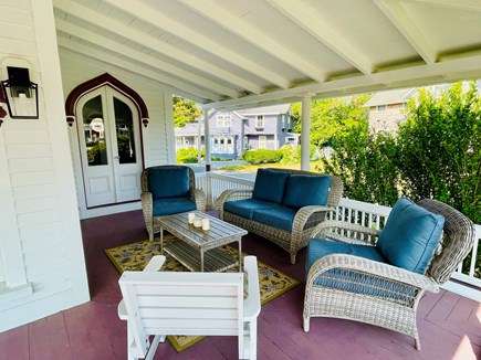 Oak Bluffs, Historic Copeland District Martha's Vineyard vacation rental - The large front porch is everyone's favorite place!