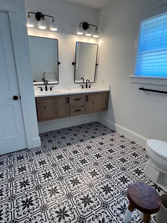 Vineyard Haven Martha's Vineyard vacation rental - Primary bathroom with custom tile and walk in deluxe shower