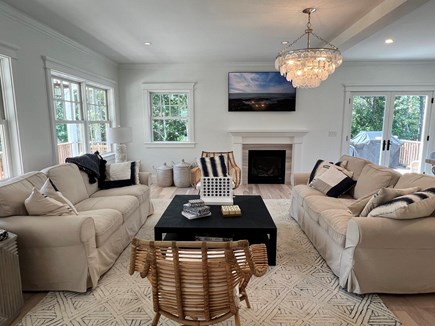Vineyard Haven Martha's Vineyard vacation rental - Living room with gas fireplace and smart TV.