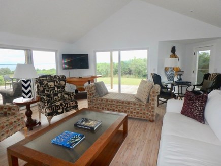 West Tisbury, Makonikey Martha's Vineyard vacation rental - Modern living room with ocean views