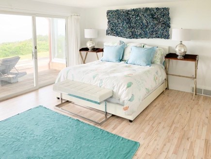 West Tisbury, Makonikey Martha's Vineyard vacation rental - First level bedroom with king size bed and ocean views