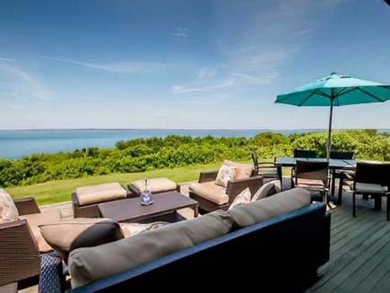 West Tisbury, Makonikey Martha's Vineyard vacation rental - Outdoor sitting area looking over the Vineyard Sound