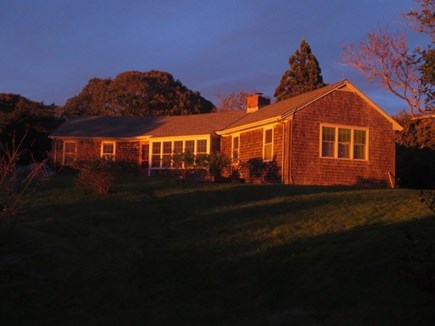 Chilmark Martha's Vineyard vacation rental - Front of the house at sunset