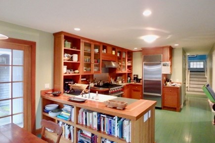 Chilmark, Seven Gates Martha's Vineyard vacation rental - Fully equipped kitchen faces a wall of windows with a nook