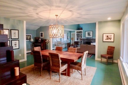 Chilmark, Seven Gates Martha's Vineyard vacation rental - Dining area flows into the living area