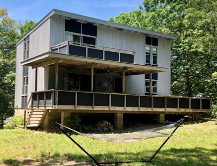 Oak Bluffs, East Chop Martha's Vineyard vacation rental - Mid-modern on quiet street with large yard surrounded by trees.