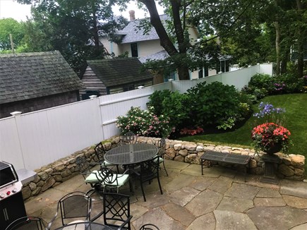 Oak Bluffs, Historic Copeland District Martha's Vineyard vacation rental - Beautiful private backyard patio overlooking lawn and garden