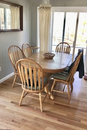 West Tisbury Martha's Vineyard vacation rental - Dining for 6 open to living and kitchen.  Sliders to new deck