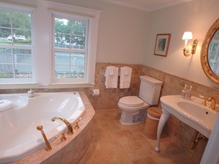 Vineyard Haven Martha's Vineyard vacation rental - Master Bath with jacuzzi and shower.