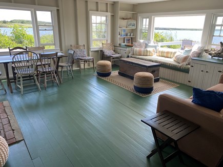 Chilmark, The Camp // Gadget Martha's Vineyard vacation rental - Lovely living and additional dining/game table