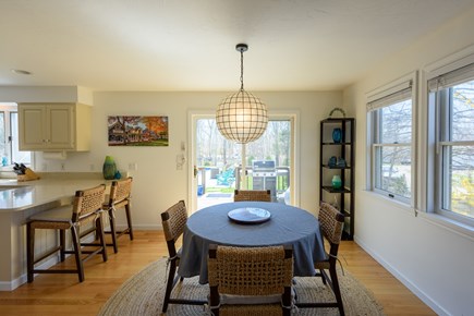 Edgartown Martha's Vineyard vacation rental - Open plan dining area which leads to deck.