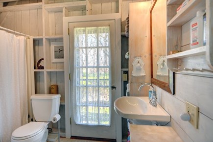 Chilmark, off MeetingHouse Road Martha's Vineyard vacation rental - Tub/Shower inside. Outdoor shower through the door.