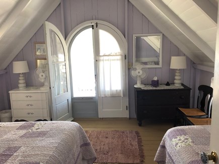 Oak Bluffs Martha's Vineyard vacation rental - Front upstairs bedroom with harbor view!Queen and Twin beds