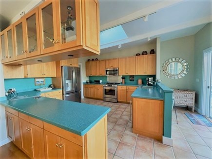 Oak Bluffs Martha's Vineyard vacation rental - Large chef's kit w/ turquoise counters, terracotta tiles  & VIEW