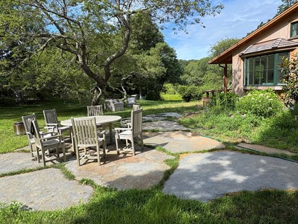 Chilmark Martha's Vineyard vacation rental - New stone patio, great morning light, perfect for breakfast!